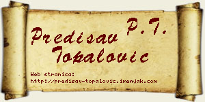 Predisav Topalović vizit kartica